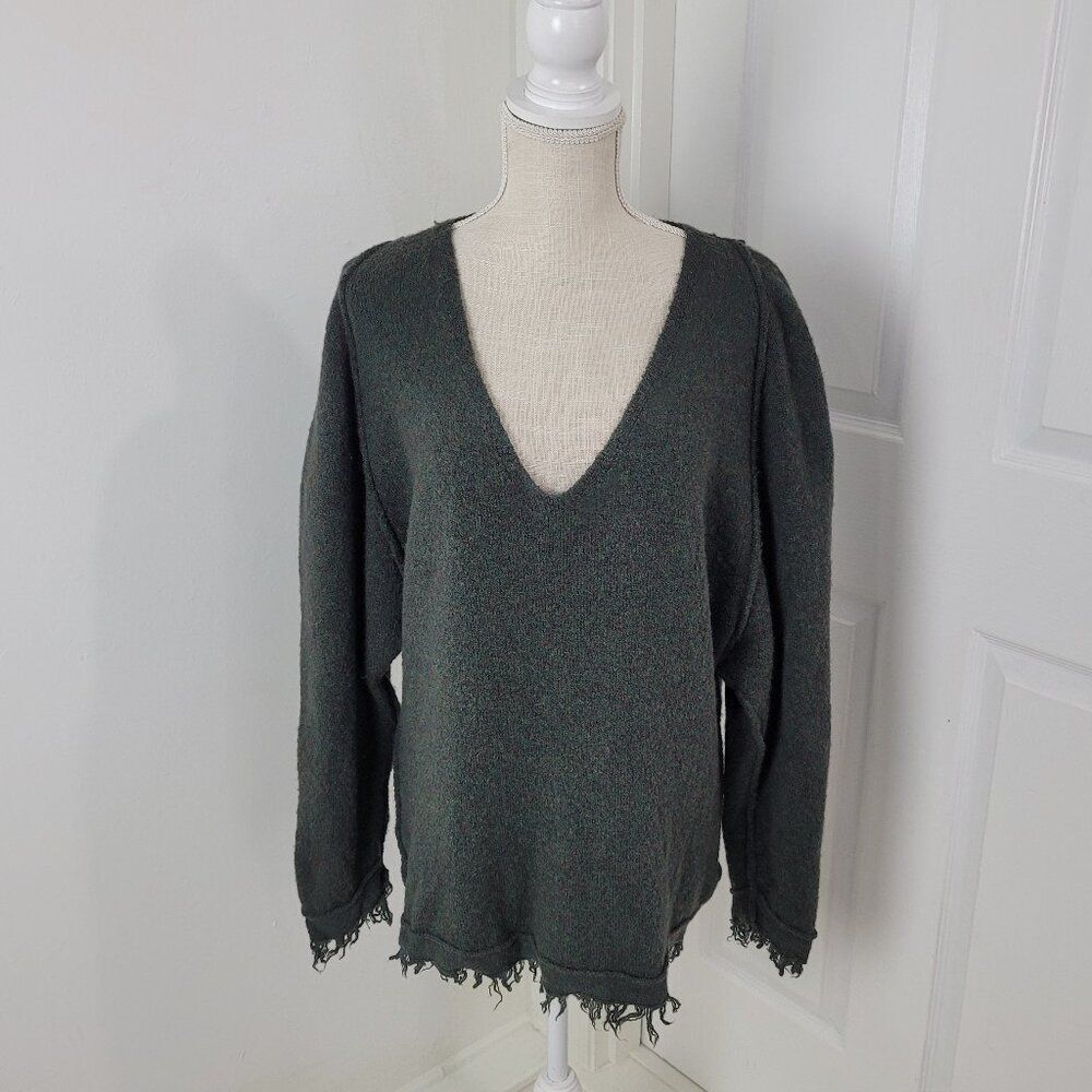 Free People Sweater Womens S Green Irresistible Wool Blend Oversized Slouchy